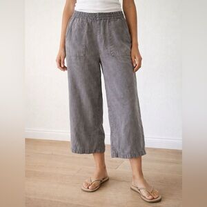 Joie Linen Blend Wide Leg Crop Pants